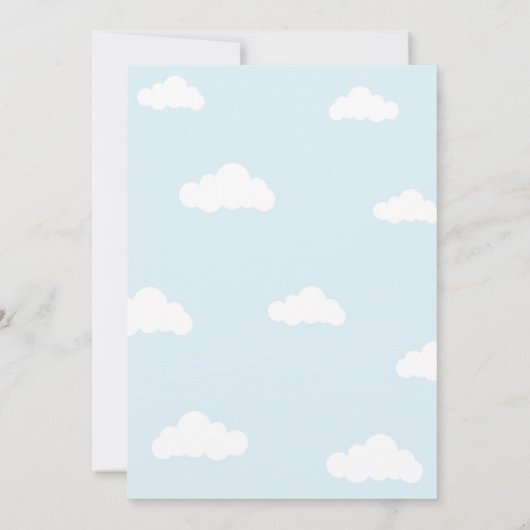 Ballons à air chaud rose et menthe Invitation d'an (Dos)