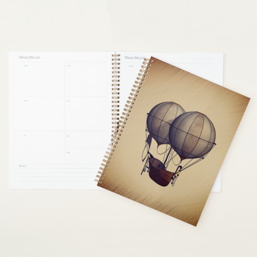 Ballons à air chaud Steampunk avec bateau (Devant avec enveloppe)