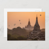 Ballons à air chaud sur Bagan dans la carte postal (Devant / Derrière)