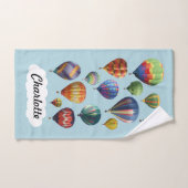 Ballons à air chaud sur la serviette bleue claire (Serviette à main)