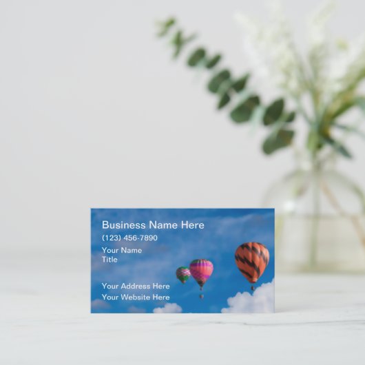 Ballons à air chaud Thème Cartes de visite simples (Debout devant)
