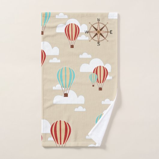 Ballons à air chauds et aventure mignonne de (Serviette à main)