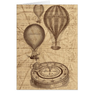Ballons à air chauds - steampunk vintage de voyag