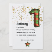 Ballons à bison Plaid 1er Invitation d'anniversair (Devant)