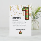 Ballons à bison Plaid 1er Invitation d'anniversair (Debout devant)