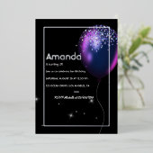 Ballons à huile d'argent Invitation Anniversaire F (Debout devant)