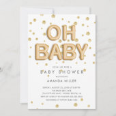 Ballons à huile Oh Baby Neutral Douche Invitations (Devant)