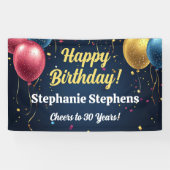 Ballons à nom personnalisé Bannière d'anniversaire (Horizontal)