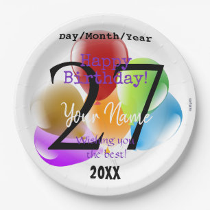 Ballons - Aangepaste Borden op jaarbasis Papieren Bordje