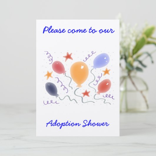 Ballons Adoption Douche invitation (Debout devant)