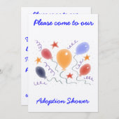 Ballons Adoption Douche invitation (Devant / Derrière)