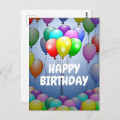 Ballons Birthday Kaart (Voorkant / Achterkant)