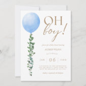 Ballons Bleu bébé garçon douche Invitation Oh garç (Devant)
