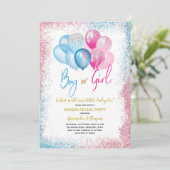 Ballons bleu et rose Genre Reveillez Invitation (Debout devant)