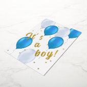 Ballons Bleus baby shower Foil Invitation (Rotation)