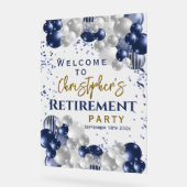 Ballons Bleus de bienvenue de la fête de retraite (Angle)