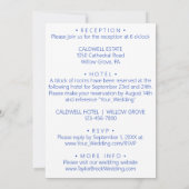 Ballons Bleus. Elégante invitation de mariage. (Dos)