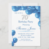 Ballons Bleus Invitation 70e Anniversaire (Devant)