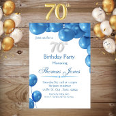 Ballons Bleus Invitation 70e Anniversaire