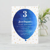 Ballons Bleus Invitation de fête d'anniversaire (Debout devant)