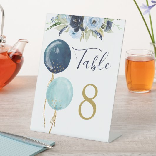 Ballons Bleus Numéro de tableau panneau de directi (In SItu)