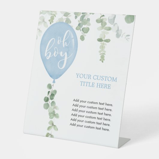 Ballons bleus vert panneau personnalisé faire votr (Recto)