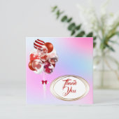 Ballons. Carte de remerciement. Personnaliser. (Debout devant)