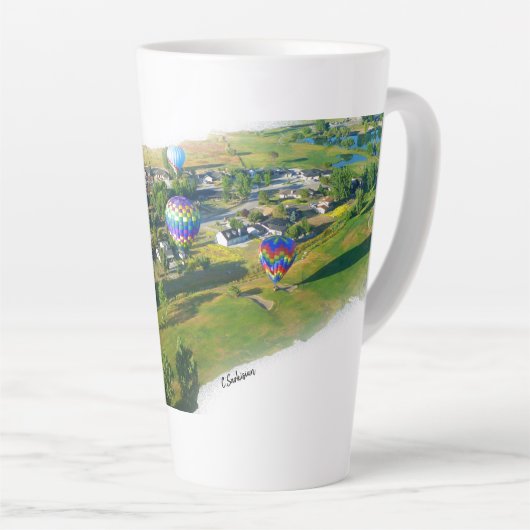 Ballons chauds matinaux Latte Mug en couleur (Angle droit)