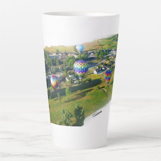 Ballons chauds matinaux Latte Mug en couleur (Devant)