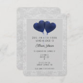 Ballons Coeur Bleu Invitation de douche nuptiale (Devant / Derrière)