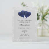 Ballons Coeur Bleu Invitation de douche nuptiale (Debout devant)