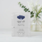 Ballons Coeur Bleu Mariage Carte RSVP (Debout devant)