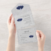 Ballons Coeur Bleu Mariage Tout en une invitation (Déchirure)