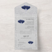 Ballons Coeur Bleu Mariage Tout en une invitation (À l'intérieur)