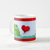 Ballons Coeur Froggy mignonne Saint Valentin Mug (Devant gauche)