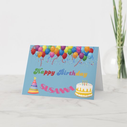 BALLONS COLORÉS BONNE CARTE D'ANNIVERSAIRE (Devant)