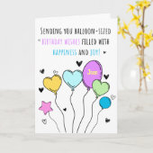 Ballons colorés Bonne carte de voeux d'anniversair (Fleur jaune)