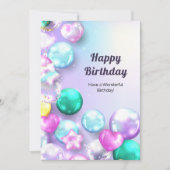 Ballons colorés Bonne carte de voeux d'anniversair (Devant)