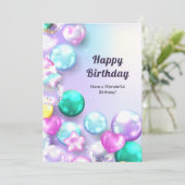 Ballons colorés Bonne carte de voeux d'anniversair (Debout devant)