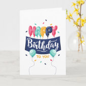 Ballons colorés Carte d'anniversaire (Fleur jaune)