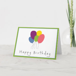Ballons colorés Carte d'anniversaire
