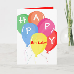 Ballons colorés Carte d'anniversaire personnalisée
