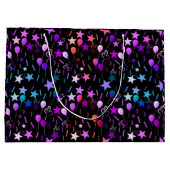Ballons colorés & Étoiles Grand sac cadeau (Dos)