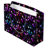 Ballons colorés & Étoiles Grand sac cadeau (Dos Angle)