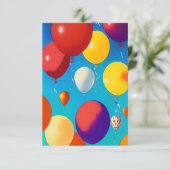 Ballons colorés fêter la carte plat Félicitations (Debout devant)