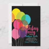 Ballons colorés Invitation Anniversaire (Devant)