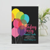 Ballons colorés Invitation Anniversaire (Debout devant)