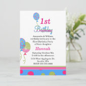 Ballons colorés Invitation d'anniversaire pour béb (Debout devant)