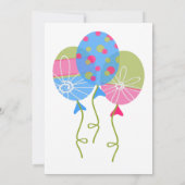 Ballons colorés Invitation d'anniversaire pour béb (Dos)