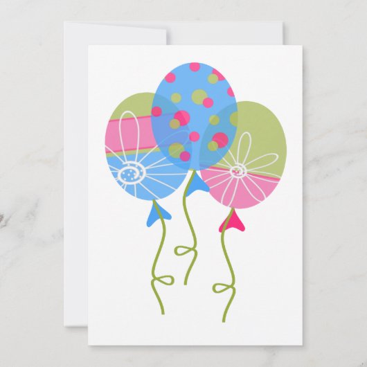 Ballons colorés Invitation d'anniversaire pour béb (Dos)